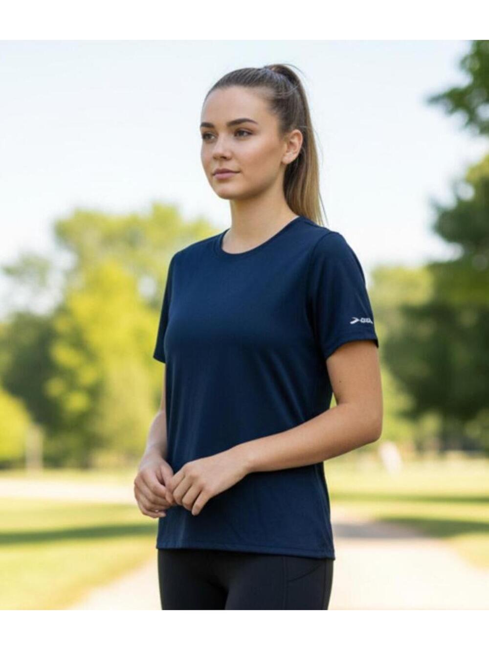 Brand New Women's Brooks Podium SS Shirt Navy Shirt Large